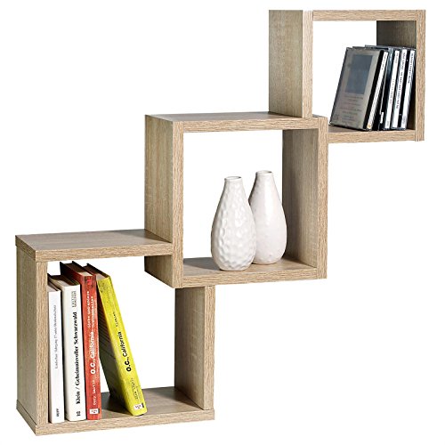 Wandregal Hängeregal Regalwürfel SONORA in Sonoma Eiche mit 3 Würfeln, 70 x 60 x 15 cm