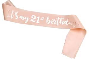 HOWAF Rose Gold 21st Birthday Sash Party Decoration for Girls, Women, One Size