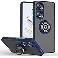 Zubitech Case For Honor 70 Rotational Metal Ring Grip Kickstand Cover Magnetic Car Mount Holder Case Shockproof Anti Fingerprint Case for Honor 70 (Blue)