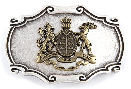 Preisvergleich Produktbild Trachten Gürtelschliesse, Gürtelschnalle mit Landeswappen Baden Württemberg! Wechselschnalle, Farbe silber