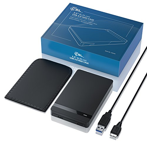 CSL – USB 3.0 2,5″ SSD / SATA Festplattengehäuse extern | UASP und SATA3 fähig | für 9.5mm 7mm SATA I/II/III, SSD, HDD | USB 3.0 (5 GBit/s) inkl. UASP Mode (USB 3.0 Booster) | Werkzeuglose HDD-Installation für PC / Mac / Notebook - 5