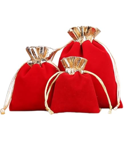 TSHAOUN 4pcs Sac à Bijoux En Velours,13x 20 C Bijoux Pochettes Sacs De
