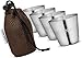 Produktbild Nordlight Schnapsbecher aus Edelstahl 4 Stück – 4 cl Schnapsgläser mit Beutel, stapelbar für Camping (3,7 x 5,7 x 5 cm)