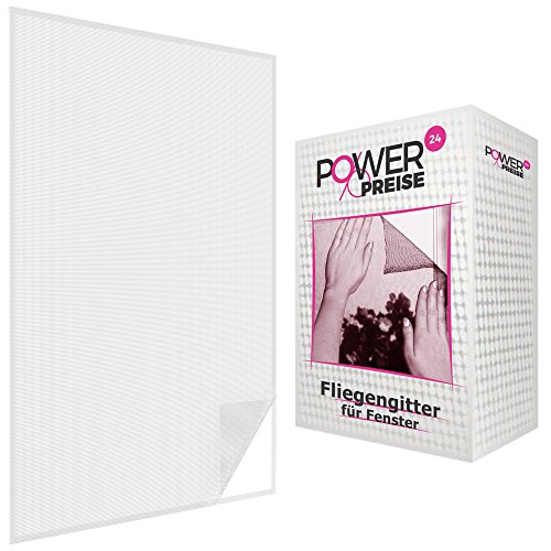 Fliegengitter für Fenster Fliegennetz aus Polyester mit 5,6 m Klettband Moskitonetz durchsichtig und individuell kürzbar, Farbe:Weiß, Größe:130 x 150 cm