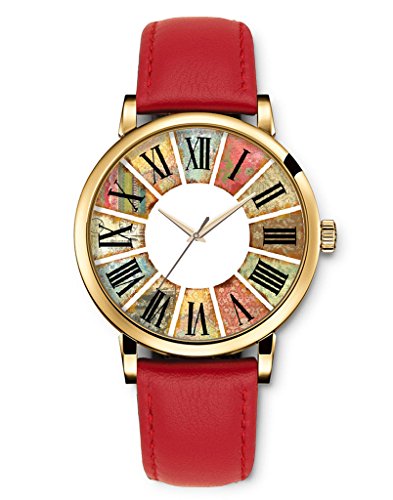 Uhren, 2015 neue Leder Mädchen Retro Römische Ziffern Colorful