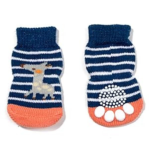 Pet Heroic 6 tamaños Calcetines Antideslizantes para Perros Gatos, Protectores de Patas para Perros Gatos, Control de tracción para el Uso en Interiores, Ajuste para Perros Extra pequeños a Grandes