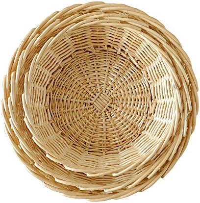 Fruit Bowl,Set of 3,Wicker Fruit Basket Bread Tray,Kingwillow. (wicker, set of 3)