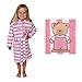 Produktbild Bademantel mit Namen Bärchen Rosa geringelt Größe 86/92
