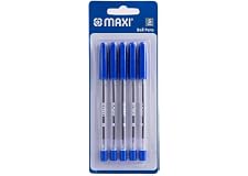 MAXI BALL PEN MEDUM TIP BLISTER OF 5PC BLUE