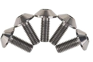 Ruifu M6 Gr5 - Tornillos de titanio para placa de matrícula (5 unidades, 12, 15, 20 mm)