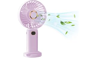 Edosetek Mini Portable Baby Stroller Fan, 4 Speeds Battery Operated Small Handheld Desk Fan 4000mAh Battery Operated Rechargeable 360°Flexible Tripod Cooling Fan for Car Seat (Purple)