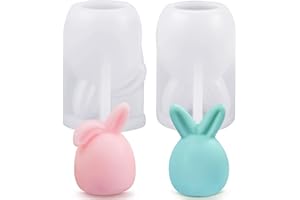 2 Stücke Ostern Kaninchen Silikonform,CZMAO Silikonform 3D Osterhase Silikonform Kerzenformen Ostern Kaninchen für Tortendeko, Schokolade, Seife, Sojawachs Kerzen, Ostergeschenke