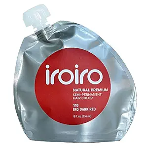 IROIRO Premium Natural Semi-Permanent Hair Color 110 Iro Dark Red (8oz) by Iroiro