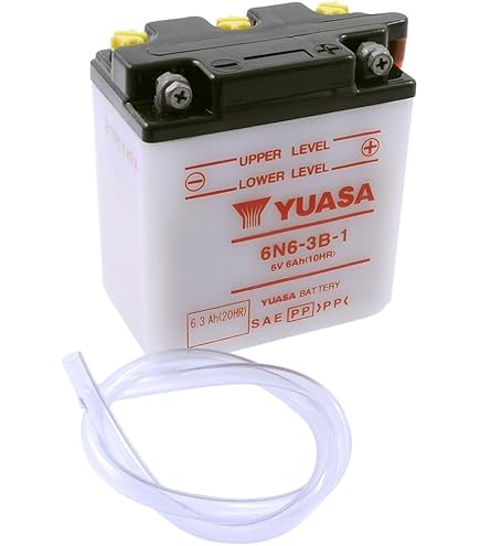 Yuasa YUAM26B4B 6N4B-2A Battery - 6 Volt, 4 Ah, Dry Charged, Polypropylene Case For Power Sports, Equipment