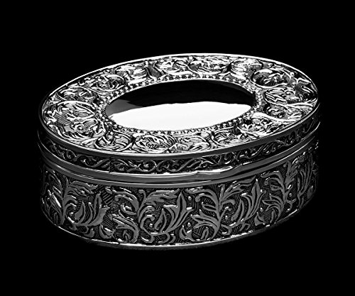 EDLE SCHMUCKSCHATULLE SCHMUCKKASTEN SCHMUCKKÄSTCHEN SCHMUCK BOX DOSE SILBER SAMT + BRILLIBRUM® FLYER - 5