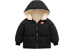 Kids4ever Manteau d'hiver pour bébé garçon et fille avec fermeture éclair à capuche, coupe-vent et chaud en polaire avec deux poches de 6 mois à 5 ans