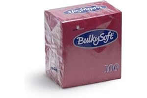 DOT HORECA SOLUTIONS 100 Tovaglioli 2 veli BORDEAUX di carta 24x24 cm (aperti) e 12x12 cm (chiusi) da cocktail aperitivo buffet feste party catering tovagliolini finger food monouso usa e getta rosso scuro