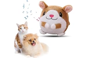Topbashgo Balle active, en peluche, pour chien et chat, jouet, au motif de hamster