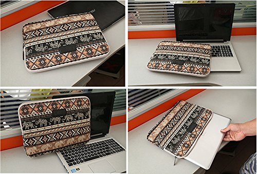 AreTop Laptophülle,(8,3-15,6 Zoll) Laptophülle Notebooktasche Schutzhülle Hülle Sleeve Tasche für Laptop / Notebook Computer / MacBook / MacBook Pro/ Ipad Mini/ Ipad (14 Zoll (36.5*25.5), Elefant (Braun)) - 5