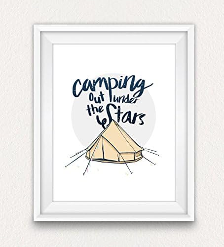 Camping out under the Stars, Bell tent Camping print - Print Only, Different sizes available