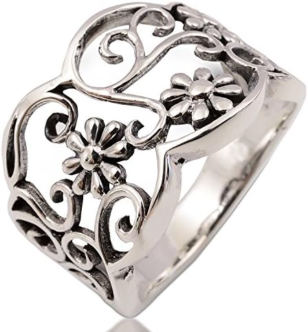 Beautiful Thai Handicraft Flower Ring 925 Sterling Silver (11 V)