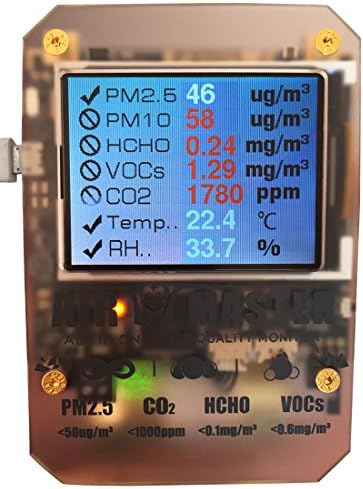 DIY 14 Detector Index in 1 Indoor Air Quality Detector PM 1.0, PM 2.5, PM10 HCHO Detector Detector VOC Detector CO2 Humidity Detector Temperature and other 6 atmospheric particles with DART sensor