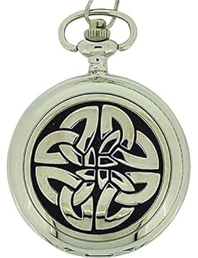 Boxx Keltisches Kreuz voroxidierte silberf. Taschenuhr, weißes Zifferb. BOXX298