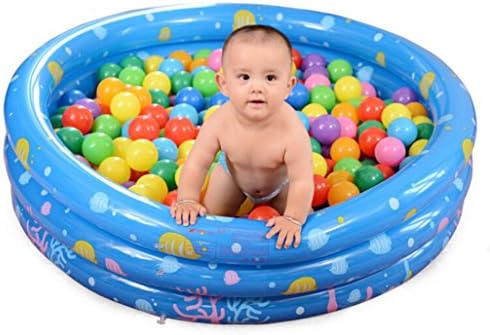 ♂️Kangrun Small Inflatable Pool Three-Ring Circular Multicolour Printed Swim Center Summer Indoor Outdoor Holiday Family Portable Kiddie Pool Children‘ ’Water Play Fun Backyard Toy 80*35 cm (Blue, 80*35cm)