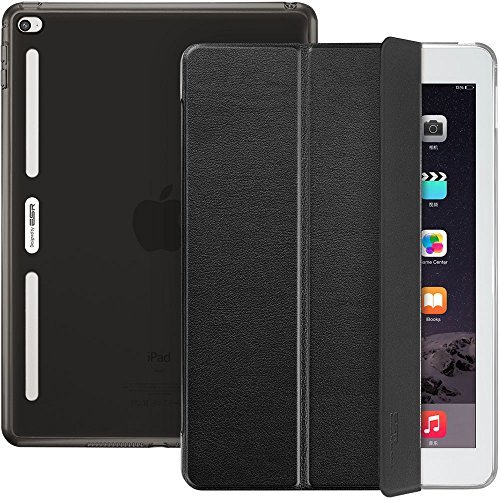iPad Air 2 Hülle, ESR® Auto Schlaf/Aufwachenen Funktion Ledertasche mit Translucent Rücken Abdeckung (Silikon Rahmen + Hart PC Zurück) mit Kühlloch Schutzhülle für iPad Air 2 / iPad 6 (Schwarz) - 7