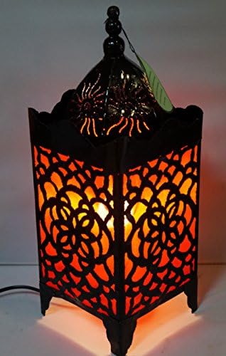 Lantern Metal and Fabric Decorative Light – SUEVE rojo-anaranjado -42 cm x 15 cm