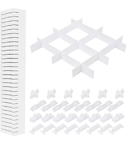 Verstelbare ladeverdelers, 10 stuks, lade-organizer van kunststof, scheidingswanden voor kasten, 38 x 11 cm, roosterladen voor kantoor, keuken, slaapkamer en kaptafel