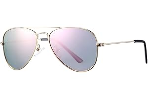 COASION Kids Polarized Pilot Sunglasses Metal Frame UV400 Protection Glasses for Baby and Children