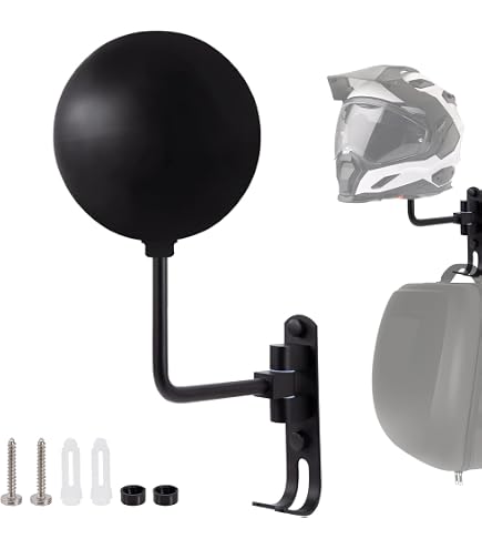 Support Mural Pour Casque Moto Gevvnss - Rotatif 180°, 2 Crochets, Charge 15kg | Idéal Garage Ou Entrée