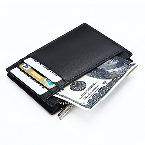 Preisvergleich Produktbild Expresstech @ Kreditkartenetui Geldbörse aus Leder RFID Schutz Geldbeutel Kartenbörse Kreditkartenhülle Brieftasche RFID-Schutzhülle PU Leder - Schwarz