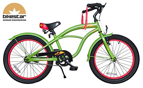 BIKESTAR® Premium Design Kinderfahrrad für coole Kids ab 6 Jahren ★ 20er Deluxe Cruiser Edition ★ Gecko Grün - 3