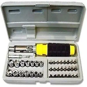 GaxQuly Multipurpose Tool Kit Screwdriver Set - 41 in 1 Pcs Tool Kit Screwdriver and Socket Set Automobile Tool Box Set Magnetic Flexible Extension Rod for Home/Driver Hardware Auto Car Repair Tools Kit.