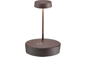 Zafferano, Swap Mini lampa, ładowalna i bezprzewodowa lampa stołowa z funkcją Touch Control, nadaje się do użytku wewnątrz i na zewnątrz, ściemniacz, 2700 K, wysokość 14,8 cm, kolor Corten