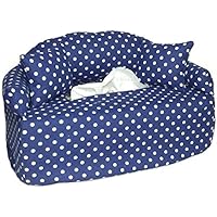 Taschentuchsofa Blau mit weißen Punkten - Handgefertigt