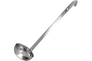 ELCHUIABY Cucharón de acero inoxidable con mango largo de 35 cm, utensilio de cocina para cocinar salsa de sopa, capacidad de 150 ml/180 ml, apto para lavavajillas (150 ml)