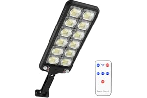 SENDALE Farolas Solares Exterior, Focos LED Exterior Solares Potente con Sensor de Movimiento, 300 LED Luz Solar Impermeable 3 Modos Ajustables Lampara Pared para Jardín Patio