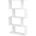 Walgreen White Bookcase Bookshelf 4 Tier Shelving Display Unit Shelf Free Standing Shelves Home Furniture for Living Room