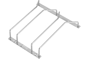 Dianoo Soporte para copas de vino, con tornillos, cromado, 22 cm, 2 filas, color plateado