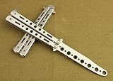 Magic Life Butterfly Style /knife metal Training Tool -Silve steel bars (bladeless) Cj143-4