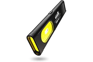 WARSUN T7 Pro EDC Torch, 400 Lumens Compact Pocket Flashlight, USB-C Rechargeable, IPX4 Water Resistant, Dual Material Body, Red & Blue Strobe Light (1, Black)