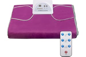 XQZMD Infrared Sauna Blanket, Intelligent Full Body Wrapped Waterproof Sauna Blanket, Flame Retardant Stress Relief Portable Sauna Mat for Relaxation, Home Spa (Purple)