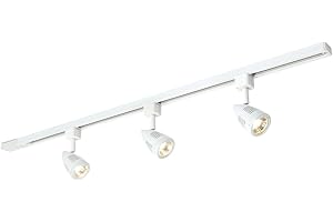NATIONAL LIGHTING Bullett’s 3 Way Single Circuit Track Spotlight Fixture for Indoors - IP20 Rated Dimmable Track Lighting Fixture for Ceiling - Residential and Commercial Use | Gloss White Finish