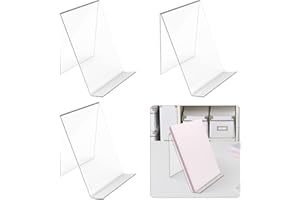 Ezydka 3 Pezzi Supporto per Libri Trasparente, 13 x 11,5cm Espositore Libri, Fermalibri Acrilico, Supporto Libro da Tavolo, Porta Libro adatto per Cucina, Ristorante, Libreria Bar, Poster Menù