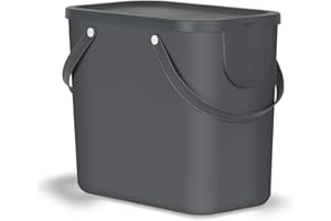 Rotho Albula Mülltrennungssystem 25l für die Küche, Kunststoff (PP) BPA-frei, anthrazit, 25l (40.0 x 23.5 x 34.0 cm)