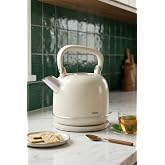 SK-8035 Bej Retro Kettle 2.2L Paslanmaz &Ccedil;elik Elektrikli Su Isıtıcı 360&deg; Kablosuz 1800W