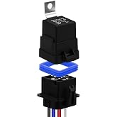 GUUZI 30/40 AMP 12V DC Waterproof Relay with Harness, Automotive Relay SPST 4 Pin 14AWG High Strength Tinned Copper Wires for